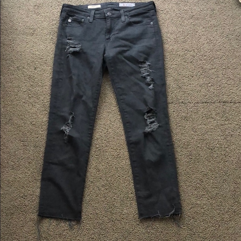 Black/grey acid wash jeans